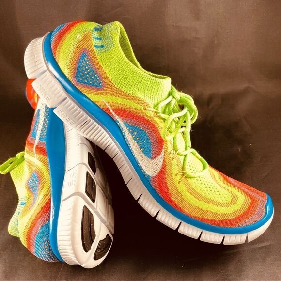 Nike Flyknit Free 5.0 🌈 rainbow men’s 11 US 45 EUR multicolor 10 UK rare item - Picture 7 of 14